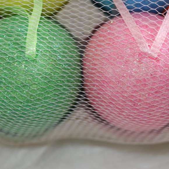 Pack of 6 Easter Egg Ornaments - Styrofoam, Assorted Colors, Glitter Coating - Picture 4 of 8